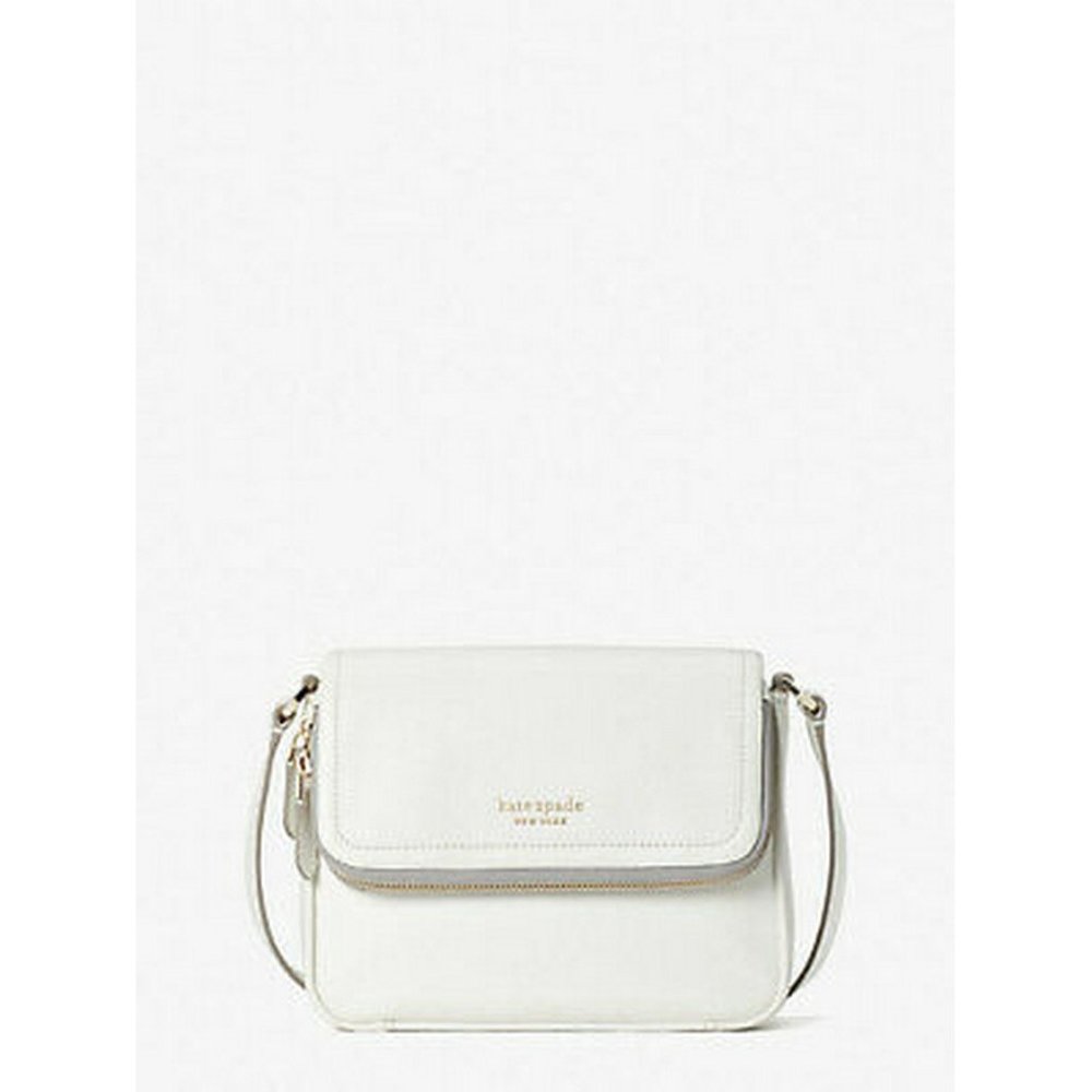 Kate Spade New York Run Around Large Flap White leather crossbody bag